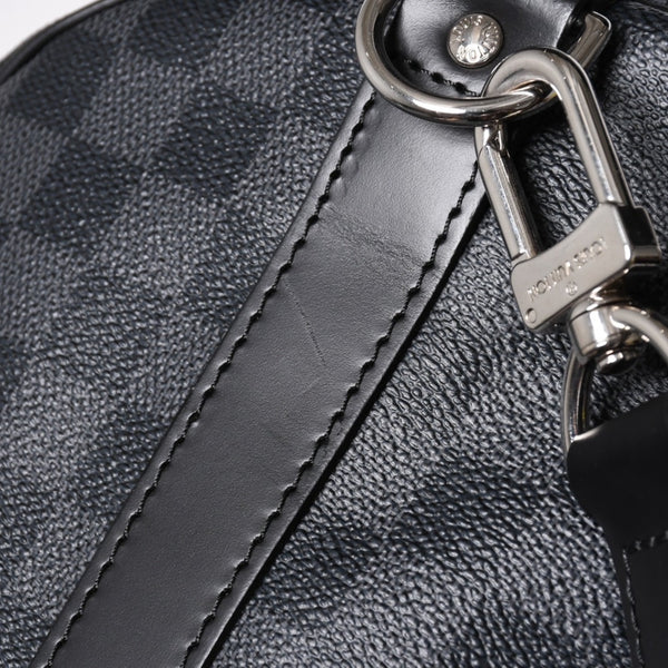 極美品 LOUIS VUITTON ルイヴィトン キーポルバンドリエール55 ボストンバッグ N41413 ダミエグラフィット ブラック 中古 4a008979