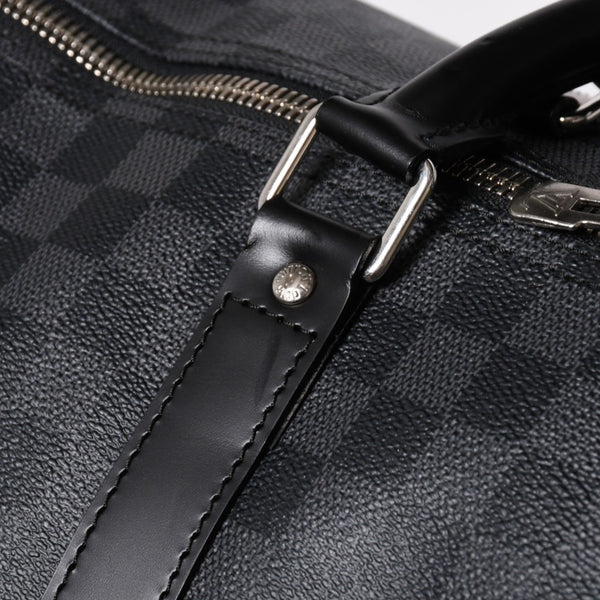 極美品 LOUIS VUITTON ルイヴィトン キーポルバンドリエール55 ボストンバッグ N41413 ダミエグラフィット ブラック 中古 4a008979