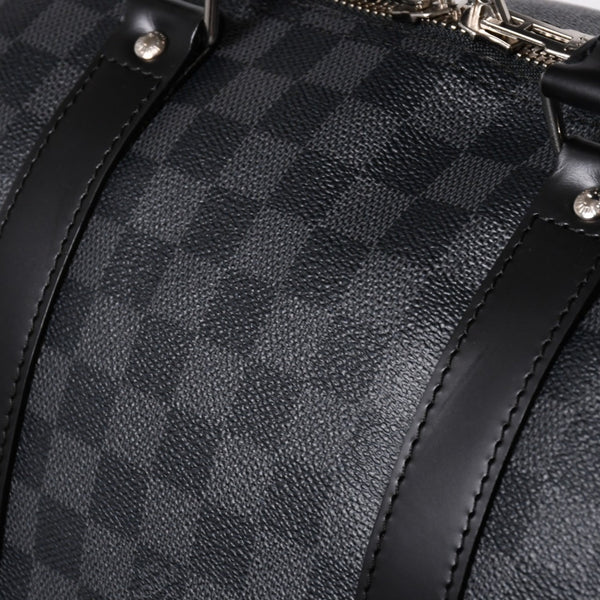 極美品 LOUIS VUITTON ルイヴィトン キーポルバンドリエール55 ボストンバッグ N41413 ダミエグラフィット ブラック 中古 4a008979