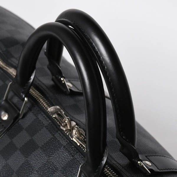極美品 LOUIS VUITTON ルイヴィトン キーポルバンドリエール55 ボストンバッグ N41413 ダミエグラフィット ブラック 中古 4a008979