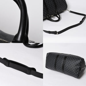 極美品 LOUIS VUITTON ルイヴィトン キーポルバンドリエール55 ボストンバッグ N41413 ダミエグラフィット ブラック 中古 4a008979
