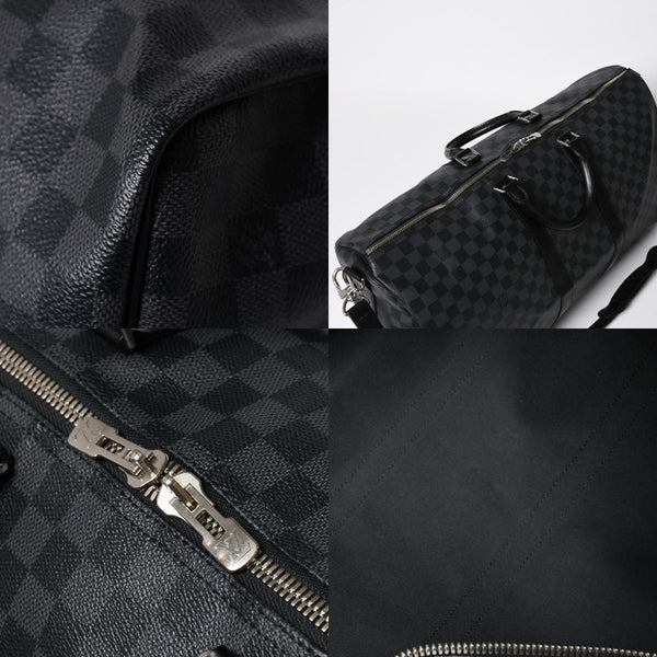 極美品 LOUIS VUITTON ルイヴィトン キーポルバンドリエール55 ボストンバッグ N41413 ダミエグラフィット ブラック 中古 4a008979