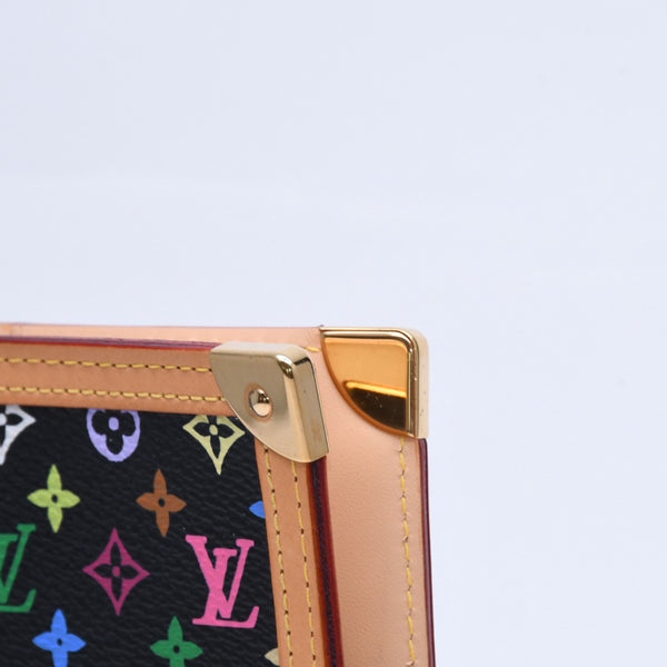 極美品 LOUIS VUITTON ルイヴィトン ブラック マルチカラー 手帳カバー R20895 アジェンダPM ゴールド金具 中古 4a007776
