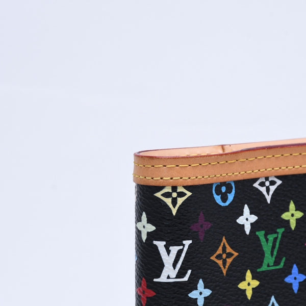 極美品 LOUIS VUITTON ルイヴィトン ブラック マルチカラー 手帳カバー R20895 アジェンダPM ゴールド金具 中古 4a007776
