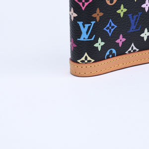 極美品 LOUIS VUITTON ルイヴィトン ブラック マルチカラー 手帳カバー R20895 アジェンダPM ゴールド金具 中古 4a007776