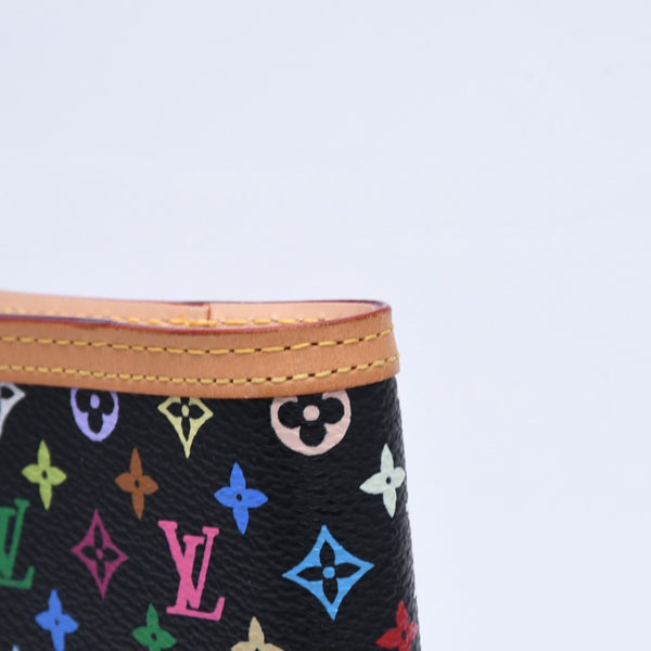 極美品 LOUIS VUITTON ルイヴィトン ブラック マルチカラー 手帳カバー R20895 アジェンダPM ゴールド金具 中古 4a007776