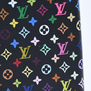 極美品 LOUIS VUITTON ルイヴィトン ブラック マルチカラー 手帳カバー R20895 アジェンダPM ゴールド金具 中古 4a007776