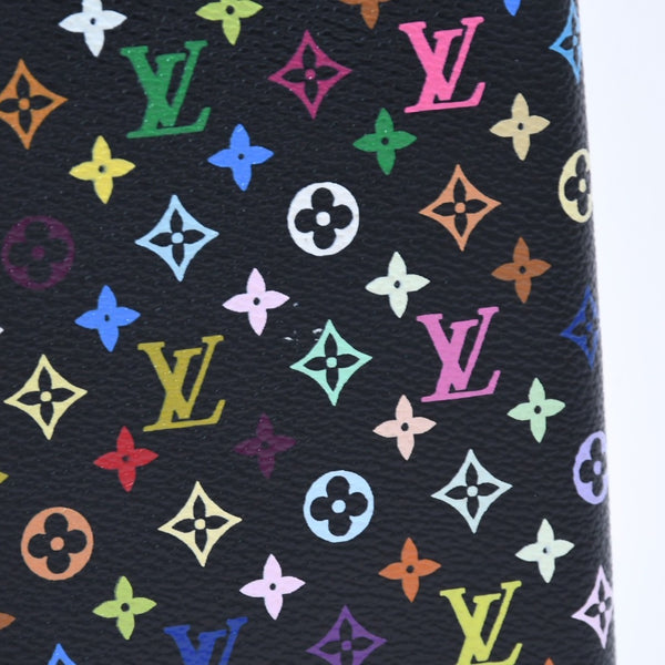 極美品 LOUIS VUITTON ルイヴィトン ブラック マルチカラー 手帳カバー R20895 アジェンダPM ゴールド金具 中古 4a007776