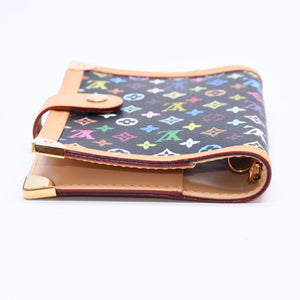 極美品 LOUIS VUITTON ルイヴィトン ブラック マルチカラー 手帳カバー R20895 アジェンダPM ゴールド金具 中古 4a007776