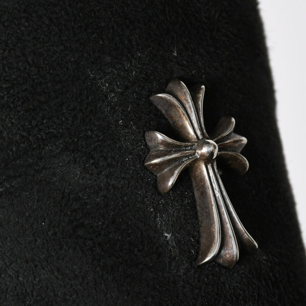 UGG アグ × CHROME HEARTS クロムハーツ ムートンブーツ カスタムブーツ ブラック 黒 シルバー925 サイズ25.0 US8 美品 中古 4a008151