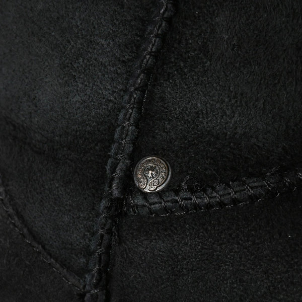 UGG アグ × CHROME HEARTS クロムハーツ ムートンブーツ カスタムブーツ ブラック 黒 シルバー925 サイズ25.0 US8 美品 中古 4a008151