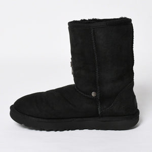 UGG アグ × CHROME HEARTS クロムハーツ ムートンブーツ カスタムブーツ ブラック 黒 シルバー925 サイズ25.0 US8 美品 中古 4a008151