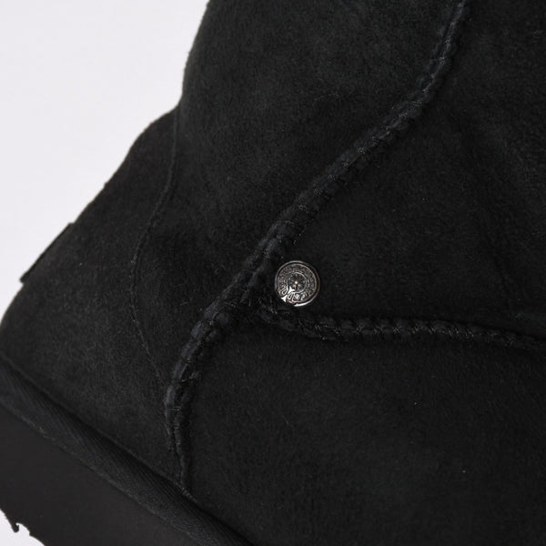 UGG アグ × CHROME HEARTS クロムハーツ ムートンブーツ カスタムブーツ ブラック 黒 シルバー925 サイズ25.0 US8 美品 中古 4a008151
