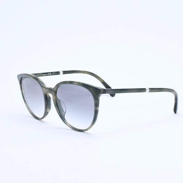 極美品 CHANEL シャネル ウェリントンシェイプ フェイクパールサングラス 5394-H-A サイズ53□19 140 c.1642/S3 グリーン マーブル調 中古 4a007959