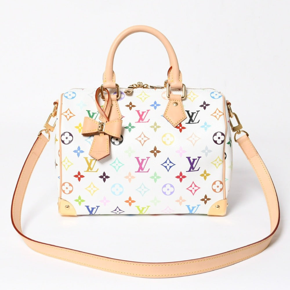 新品同様 LOUIS VUITTON ルイヴィトン 2WAYバッグ スピーディ バンドリエール 25 TM村上隆コラボ ショルダーバッグ M13085 中古 4a007799