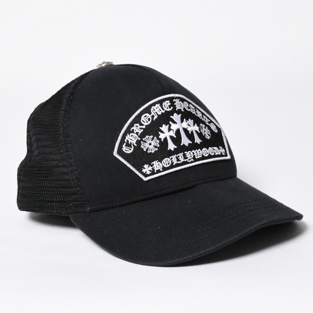 CHROME HEARTS クロムハーツ メッシュトラッカーキャップ ONE SIZE 53-60cm セメタリークロス ブラック 美品 中古 4a007576