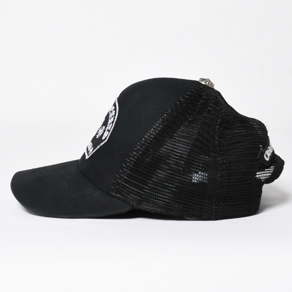 CHROME HEARTS クロムハーツ メッシュトラッカーキャップ ONE SIZE 53-60cm セメタリークロス ブラック 美品 中古 4a007576