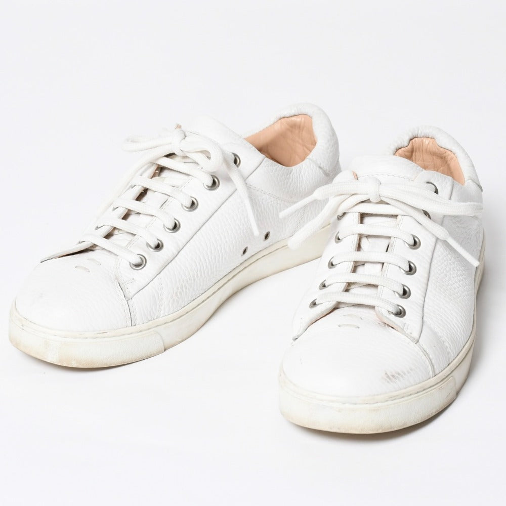 Gianvito Rossi ジャンヴィト・ロッシ スニーカー 靴 S 26350 サイズ36 1/2 ホワイト アイボリー シルバー金具 美品 中古 4a002726