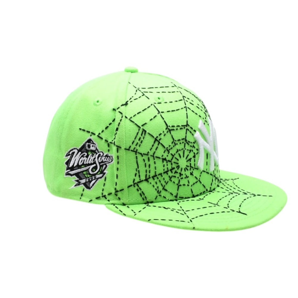 新品未使用品 NEW ERA ニューエラ キャップ NY Yankees ニューヨークヤンキース ライムグリーン Loso カスタムモデル 一点物 Spiderweb 59FIFTY サイズ7 3/8 58.7cm 中古 4a007775