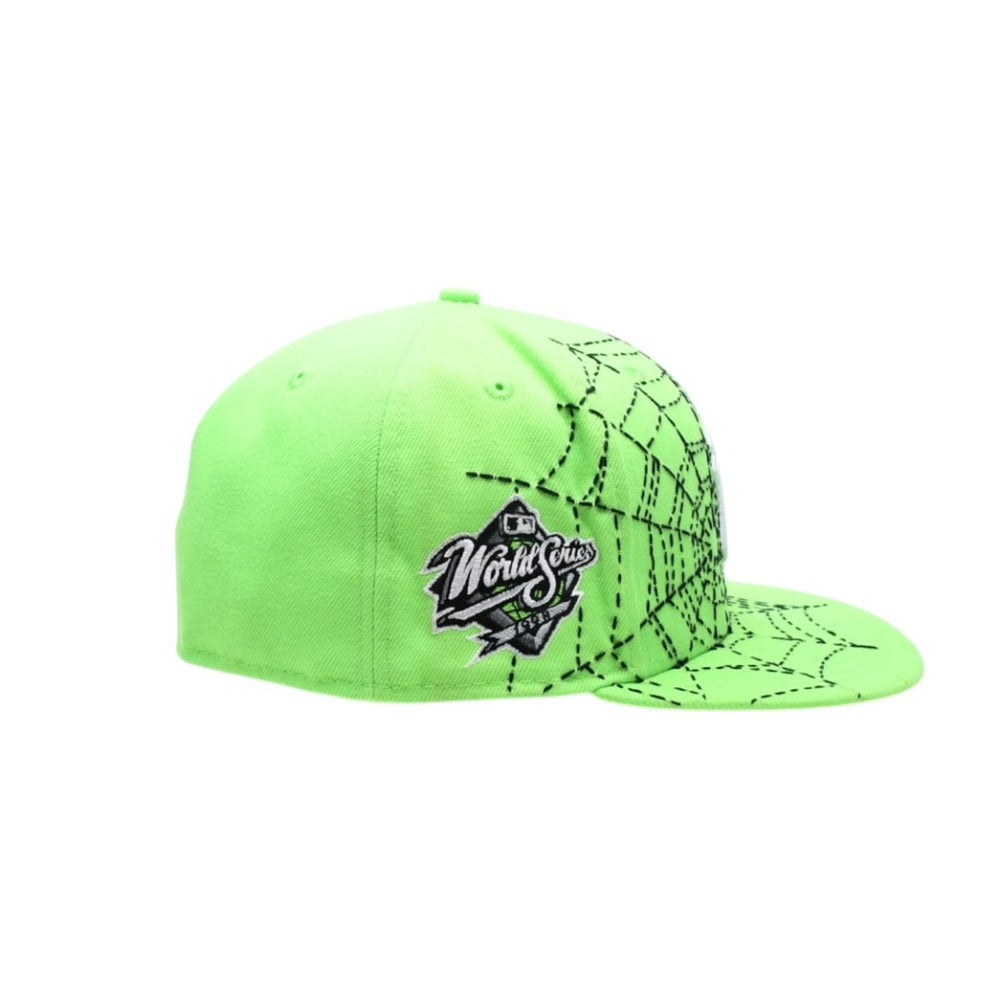 新品未使用品 NEW ERA ニューエラ キャップ NY Yankees ニューヨークヤンキース ライムグリーン Loso カスタムモデル 一点物 Spiderweb 59FIFTY サイズ7 3/8 58.7cm 中古 4a007775