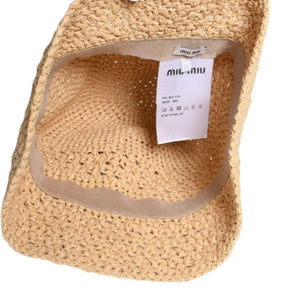 Very good condition MIU MIU Bucket Hat Hat Brown Beige White 5HC287 Used Size M4a007770