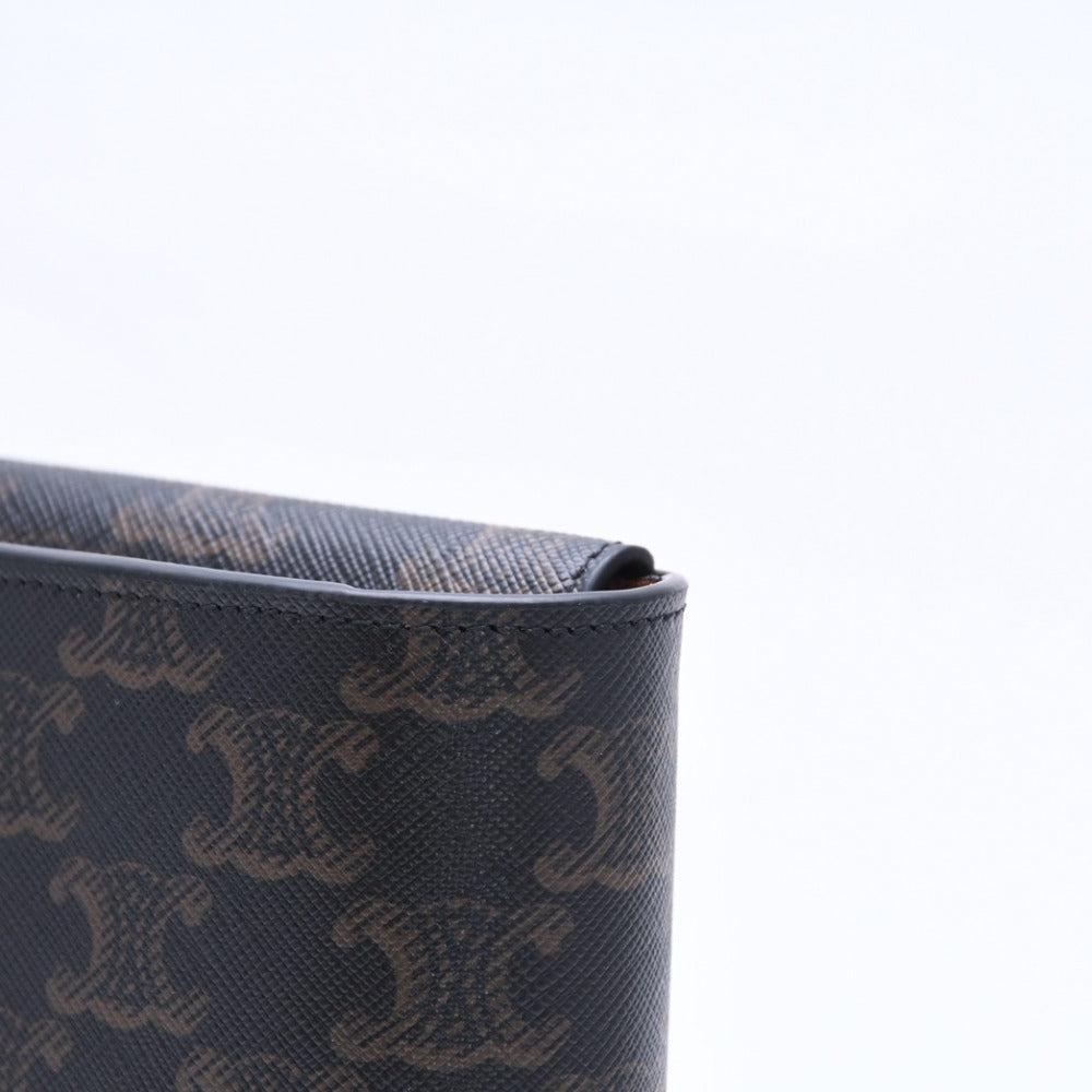 新品同様品 CELINE セリーヌ トラベルキット トリオンフキャンバス アメニティ カーフスキン ブラウン ゴールド金具 中古 4a001742