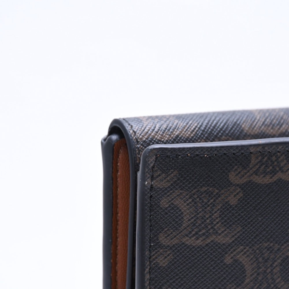 新品同様品 CELINE セリーヌ トラベルキット トリオンフキャンバス アメニティ カーフスキン ブラウン ゴールド金具 中古 4a001742