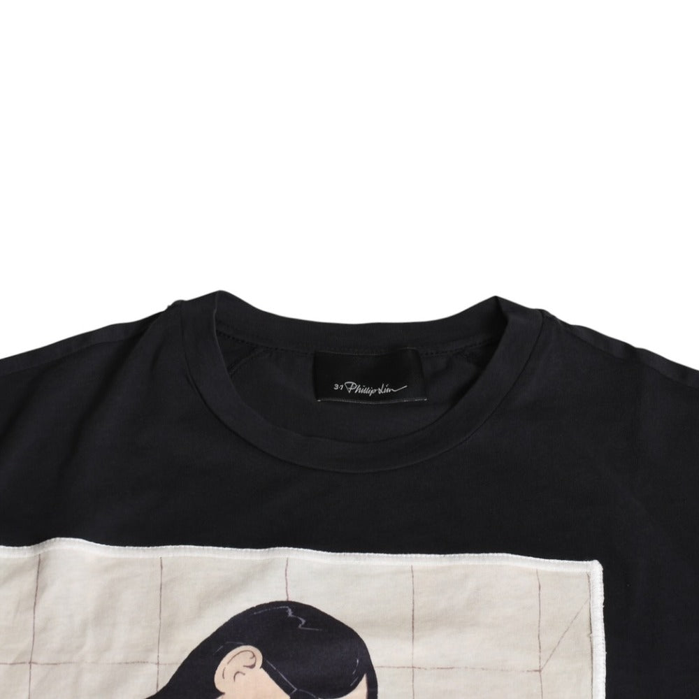 極美品 3.1 PHILLIP LIM フィリップ リム 浮世絵プリントTシャツ ブラック 女性 カットソー 半袖Tシャツ 2016AW 中古 4a007823