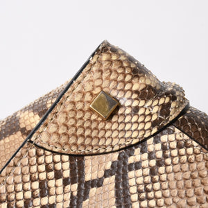 極美品 CELINE セリーヌ ラゲージ ハンドバッグ ベージュ ブラウン ダークブラウン W-GA-0172 ゴールド金具 中古 4a007791