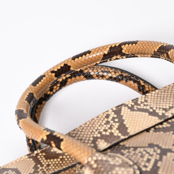 極美品 CELINE セリーヌ ラゲージ ハンドバッグ ベージュ ブラウン ダークブラウン W-GA-0172 ゴールド金具 中古 4a007791
