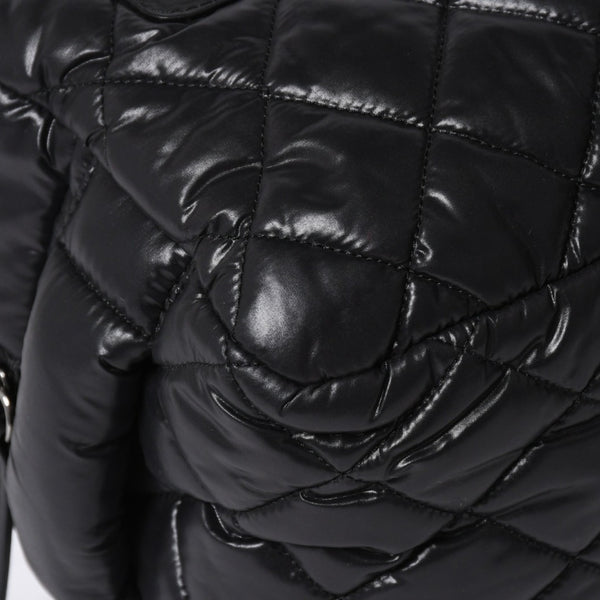 CHANEL シャネル コココクーン クラッチバッグ A48615 13番台 ブラック ナイロン カーフスキン 化粧ポーチ シルバー金具 美品 中古 4a007790