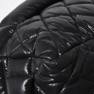 CHANEL シャネル コココクーン クラッチバッグ A48615 13番台 ブラック ナイロン カーフスキン 化粧ポーチ シルバー金具 美品 中古 4a007790