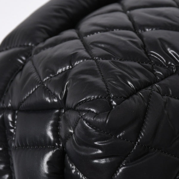 CHANEL シャネル コココクーン クラッチバッグ A48615 13番台 ブラック ナイロン カーフスキン 化粧ポーチ シルバー金具 美品 中古 4a007790