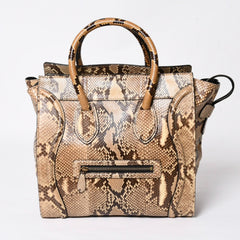 極美品 CELINE セリーヌ ラゲージ ハンドバッグ ベージュ ブラウン ダークブラウン W-GA-0172 ゴールド金具 中古 4a007791