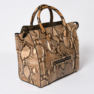 極美品 CELINE セリーヌ ラゲージ ハンドバッグ ベージュ ブラウン ダークブラウン W-GA-0172 ゴールド金具 中古 4a007791