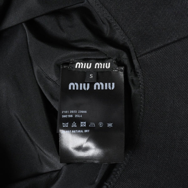 新品同様品 MIU MIU ミュウミュウ バケットハット ハット 帽子 5HC196 2CL4 ブラック 黒 サイズS 中古 4a007786