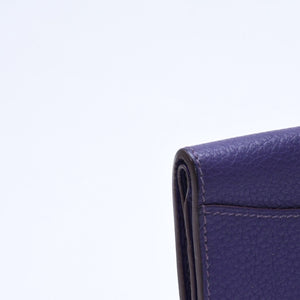 HERMES エルメス ドゴン コンパクト カードケース ◻︎N刻印 トゴ パープル クルードセル コインケース シルバー金具 美品 中古 4a007787