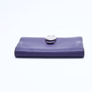 HERMES エルメス ドゴン コンパクト カードケース ◻︎N刻印 トゴ パープル クルードセル コインケース シルバー金具 美品 中古 4a007787