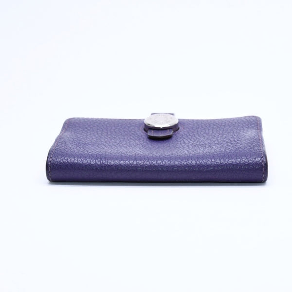 HERMES エルメス ドゴン コンパクト カードケース ◻︎N刻印 トゴ パープル クルードセル コインケース シルバー金具 美品 中古 4a007787