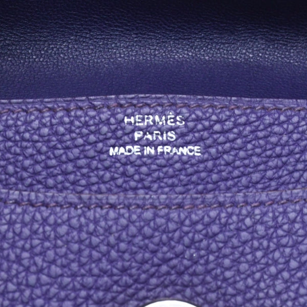 HERMES エルメス ドゴン コンパクト カードケース ◻︎N刻印 トゴ パープル クルードセル コインケース シルバー金具 美品 中古 4a007787