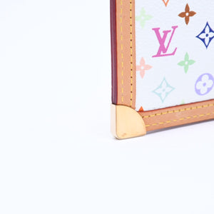 新品同様 LOUISVUITTON ルイヴィトン ポシェット クレ コインケース 小銭入れ M92655 モノグラム マルチカラー ホワイト 村上隆 中古 4a007777