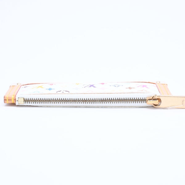 新品同様 LOUISVUITTON ルイヴィトン ポシェット クレ コインケース 小銭入れ M92655 モノグラム マルチカラー ホワイト 村上隆 中古 4a007777