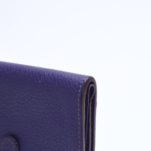 HERMES エルメス ドゴン コンパクト カードケース ◻︎N刻印 トゴ パープル クルードセル コインケース シルバー金具 美品 中古 4a007787