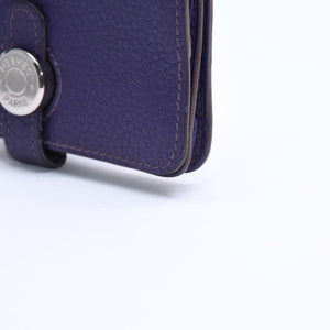 HERMES エルメス ドゴン コンパクト カードケース ◻︎N刻印 トゴ パープル クルードセル コインケース シルバー金具 美品 中古 4a007787
