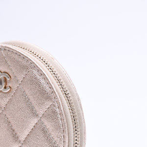 新品未使用品 CHANEL シャネル マトラッセ AirPods エアポッズケース コインケース ココマーク ランダム番台 レザー シャンパンゴールド 中古 4a007779