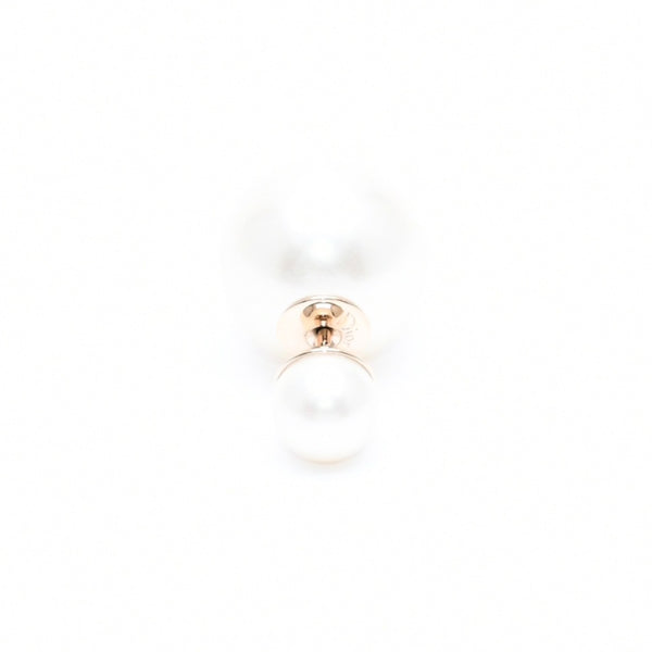 極美品 Christian Dior クリスチャンディオール トライバル フェイクパール スタッドピアス 重量約8.64g GP メタル 両耳用 中古 4a007769