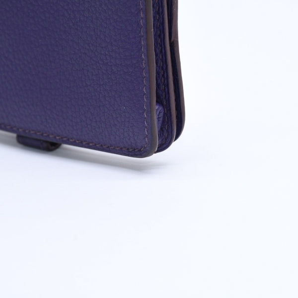 HERMES エルメス ドゴン コンパクト カードケース ◻︎N刻印 トゴ パープル クルードセル コインケース シルバー金具 美品 中古 4a007787