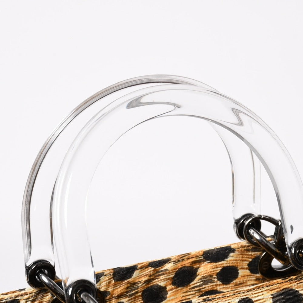 極美品 Christian Dior クリスチャンディオール レディディール 2WAY ハンドバッグ ショルダーバッグ MA-0959 レオパード 豹柄 中古 4a007809