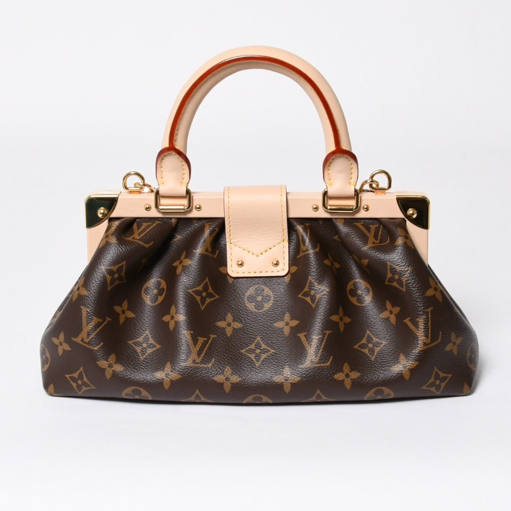 新品同様 LOUIS VUITTON ルイヴィトン クラッチ ハンドバッグ チェーンショルダー M46544 モノグラム キャンバス ブラウン ゴールド金具 中古 4b007456