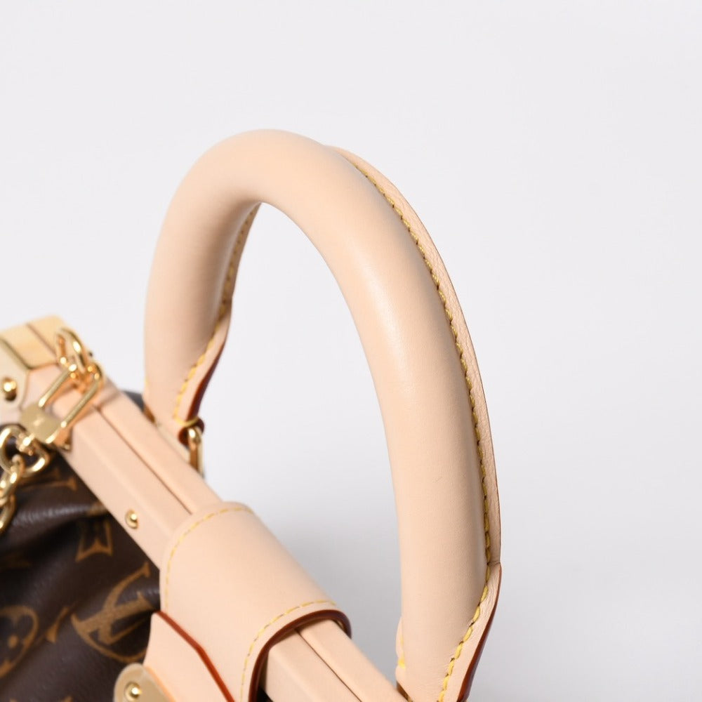 新品同様 LOUIS VUITTON ルイヴィトン クラッチ ハンドバッグ チェーンショルダー M46544 モノグラム キャンバス ブラウン ゴールド金具 中古 4b007456